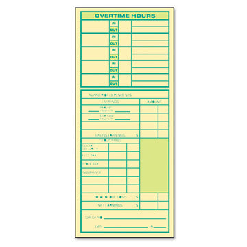 TOPS™ Time Clock Cards, Replacement For 10-100382-1950-9631, Two Sides, 3.5 X 10.5, 500-box freeshipping - TVN Wholesale